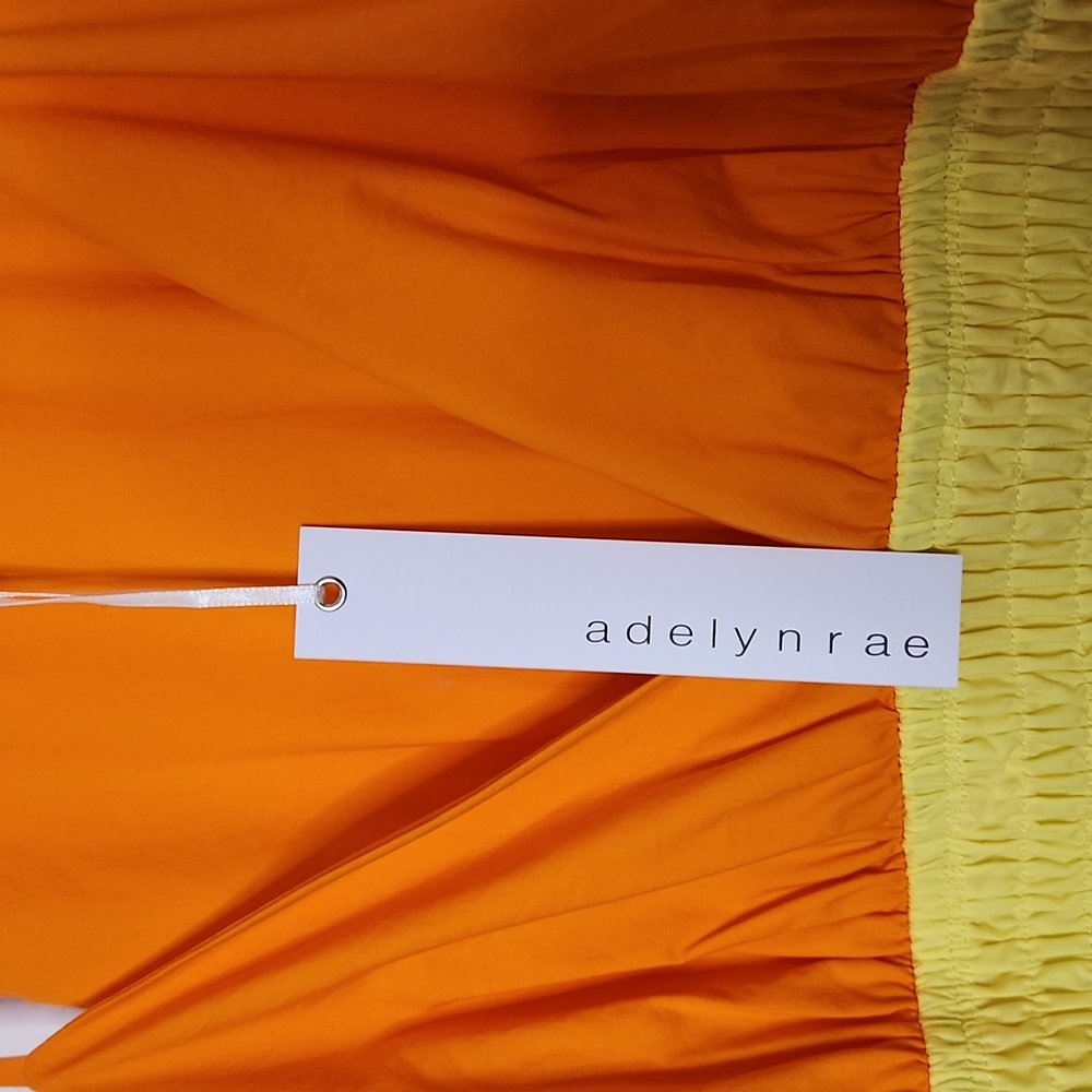 Adelyn Rae Playa Colorblock Poplin Midi Dress Size Med - Picture 6 of 11